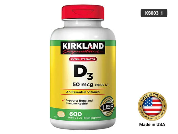 Kirkland Extra Strength D3 50 mcg (2000 IU) 600 Softgels in Sri Lanka